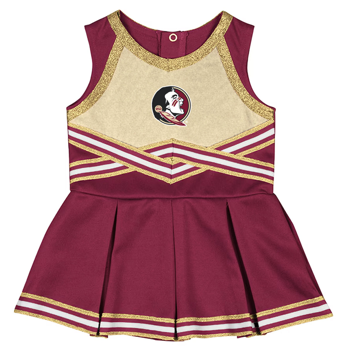 garnet and gold dresses Colosseum Infant Girl's Seminole Logo Cheer Dress 100% Cotton red sequin dresses Size:US size 6 MSK Womens Elbow Sleeve
