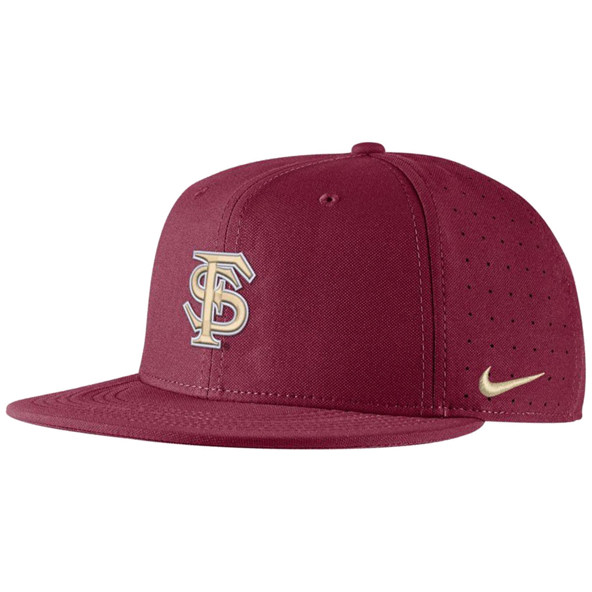 Nike Interlocking FS Aero True Baseball Fitted Cap Garnet Garnet Gold