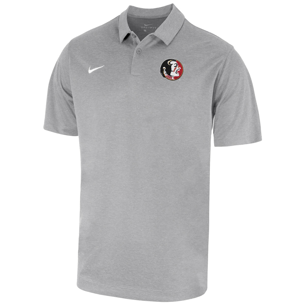 Nike Men s Vault Seminole Logo Heather Polo Silver Garnet Gold
