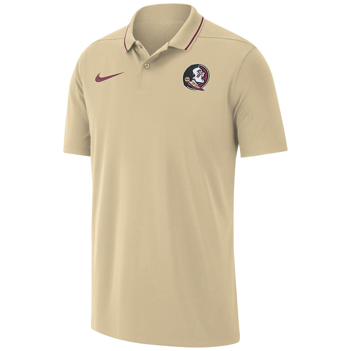 Nike Men's Seminole Logo 2023 Dri-fit Coaches Polo - Vegas Gold