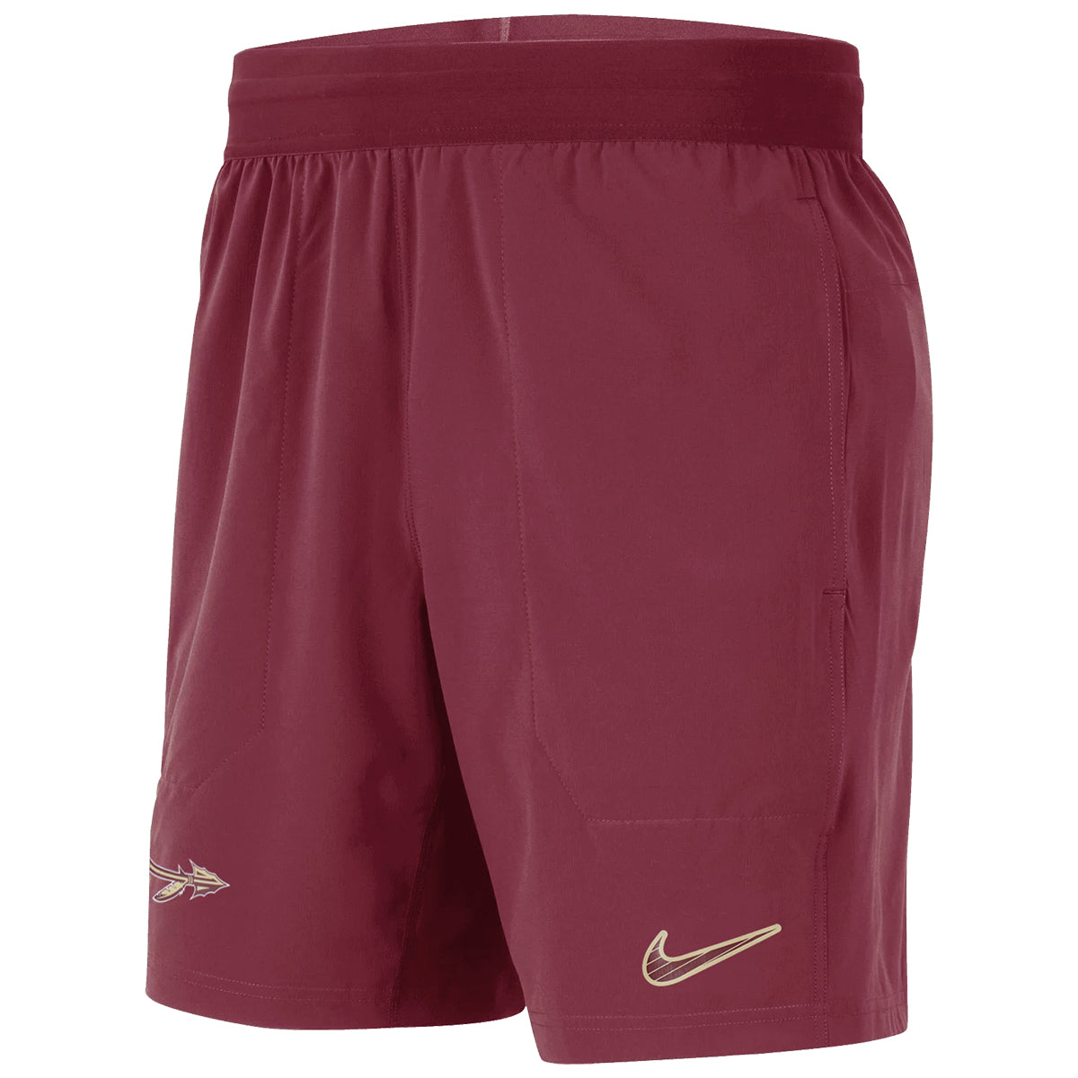 Nike Men s Spear Logo Dri fit Woven Short Garnet Garnet Gold