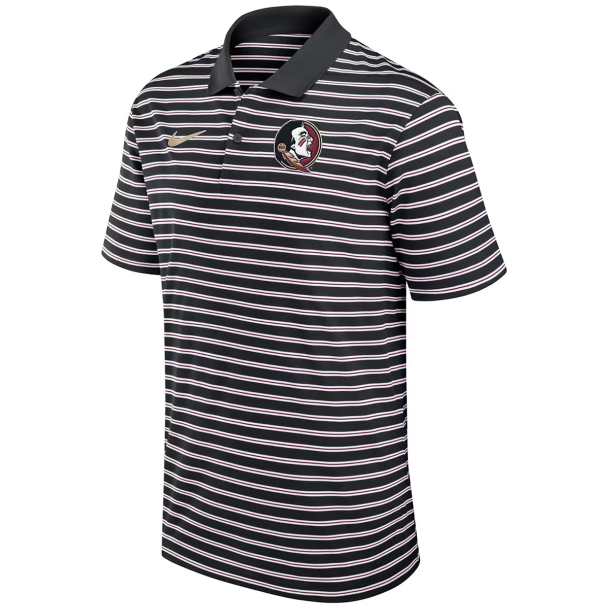 Nike Men's Seminole Logo Striped Polo - Black/White