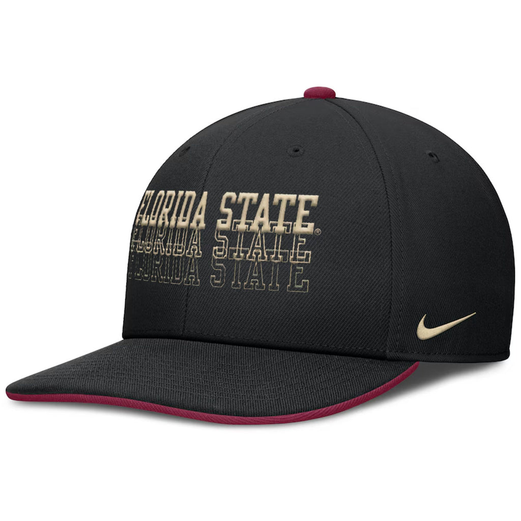 Nike Men's Florida State Dri-fit Pro Primetime Adjustable Flatbill Hat - Black