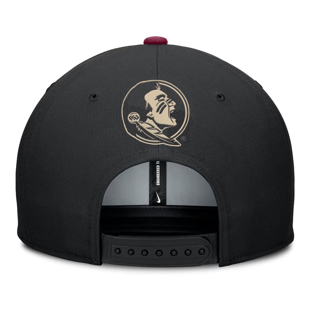 Nike Men's Florida State Dri-fit Pro Primetime Adjustable Flatbill Hat - Black