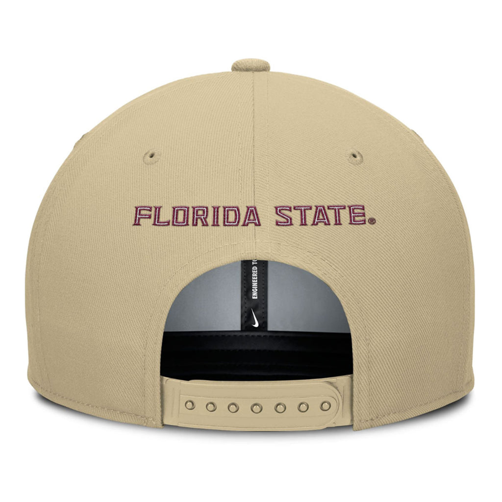 Nike Men's Seminoles/Seminole Logo Dri-fit Pro Primetime Adjustable Flatbill Hat - Vegas Gold