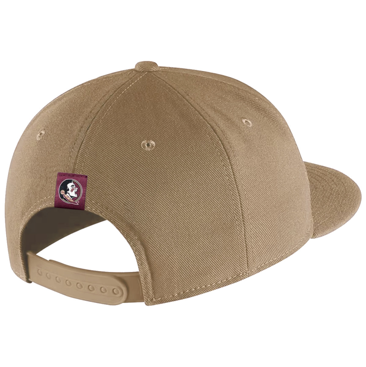Nike Men's Seminole Logo Adjustable Dri-fit Pro Academic Flatbill Hat - Beige