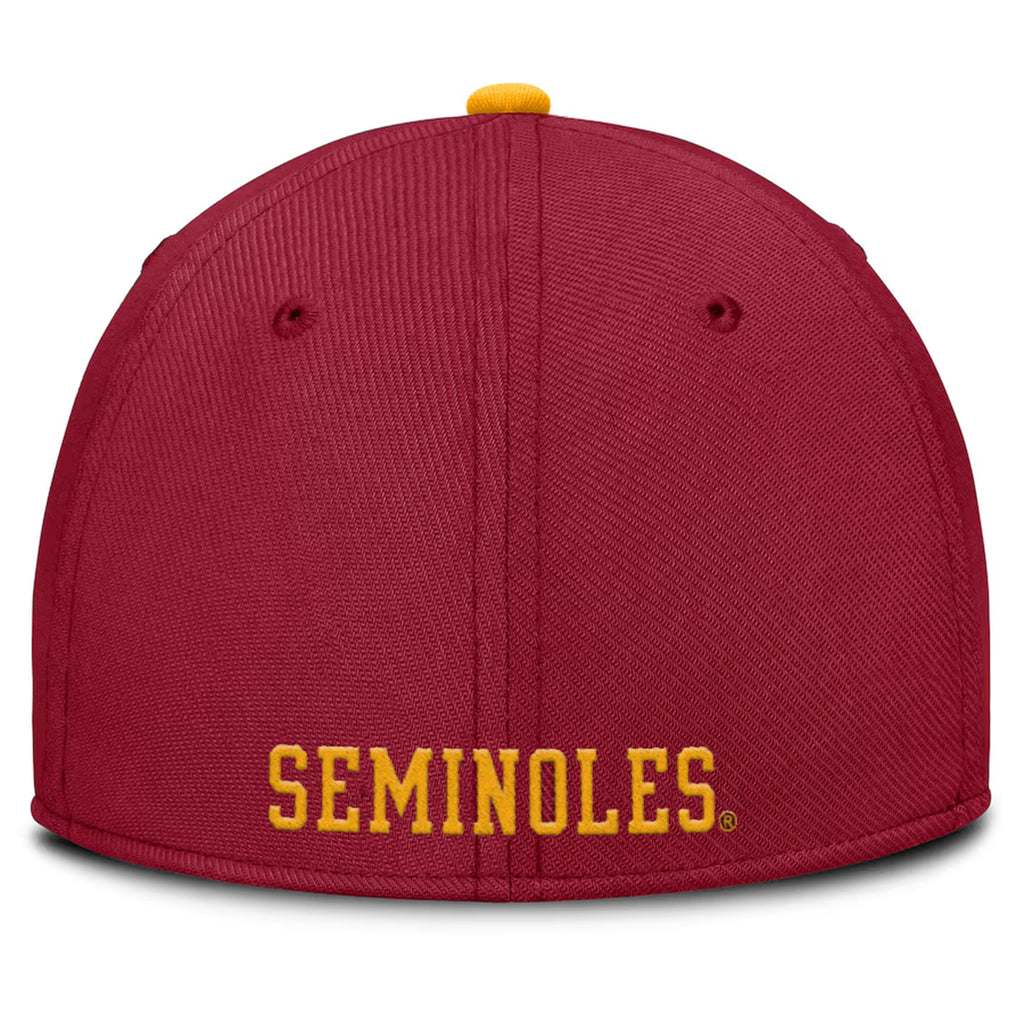 Nike Men's Vault Seminole Logo Swoosh Flex Dri-fit Rise Academic Hat - Crimson/Gold