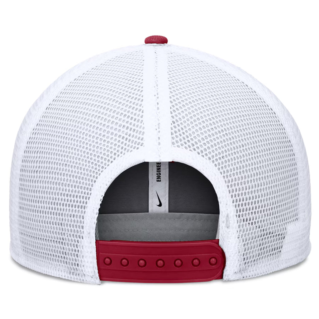 Nike Men's Vault Florida State/Seminole Logo Adjustable Dri-fit Pro Academic Trucker Hat - Crimson/White
