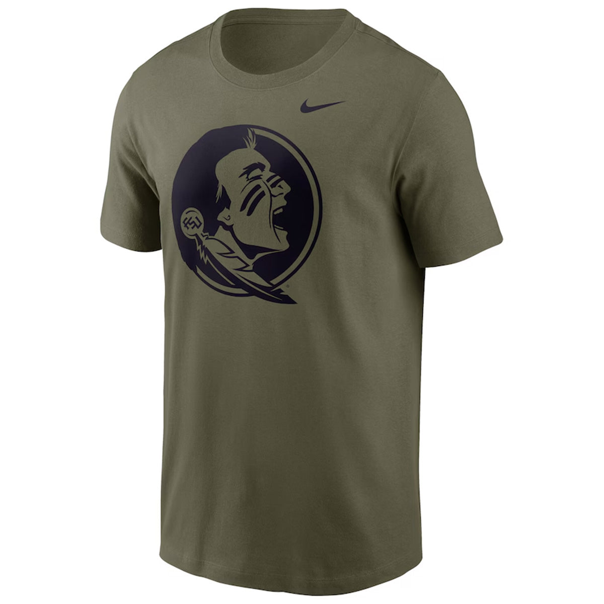 Nike Men's Seminole Logo Dri-fit Short Sleeve T-shirt - Olive