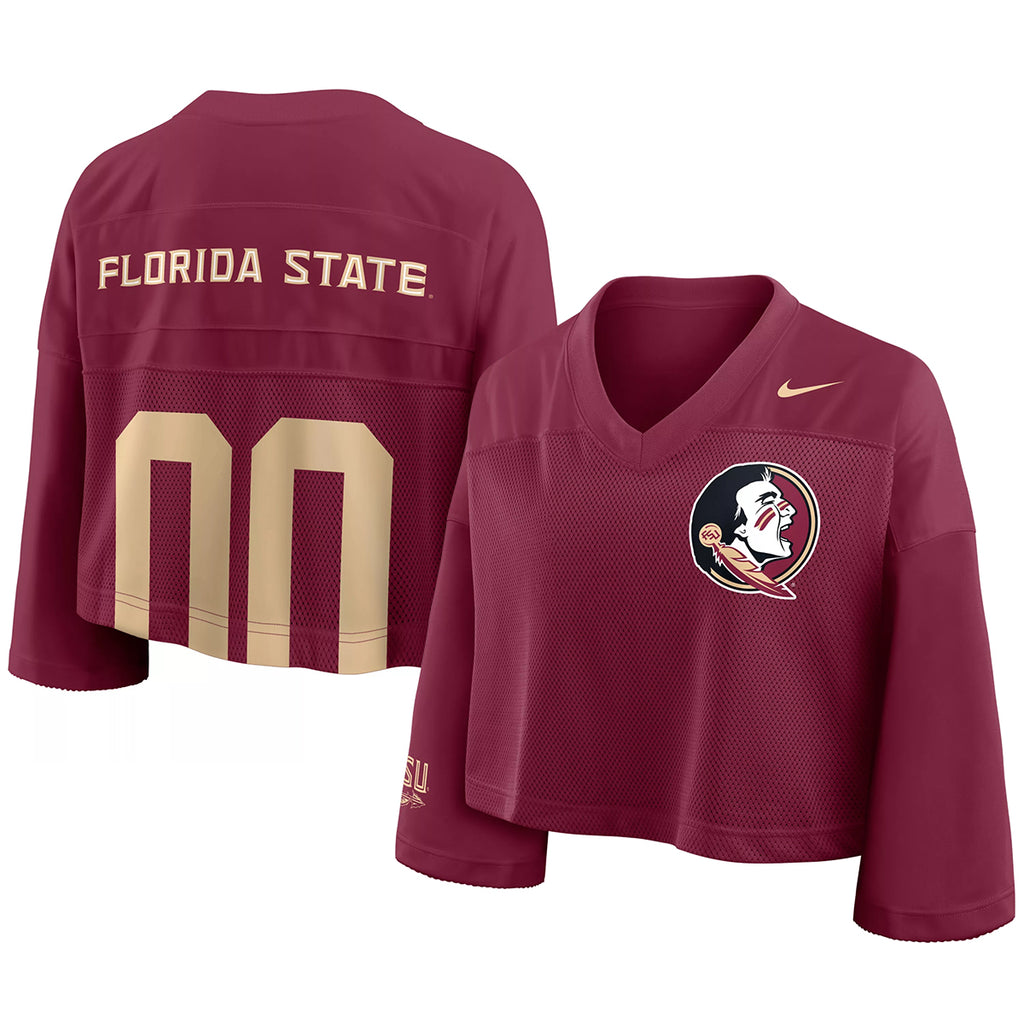 Nike Women's Florida State #00 Crop Jersey - Garnet