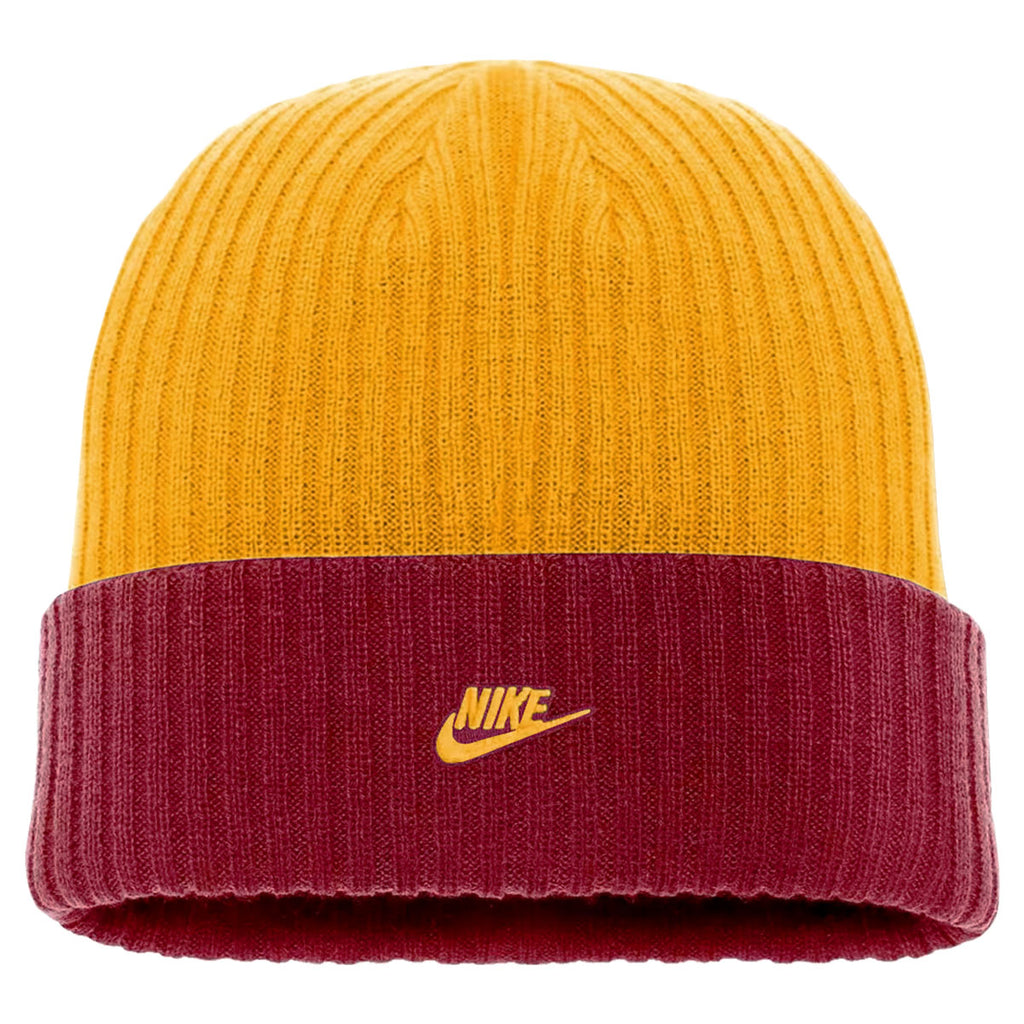 Nike Vault Seminole Logo Peak Utility Cuffed Beanie - Crimson/Gold