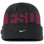 Nike Men's FSU Seminole Logo Utility Gameday Cuffed Knit Beanie - Black