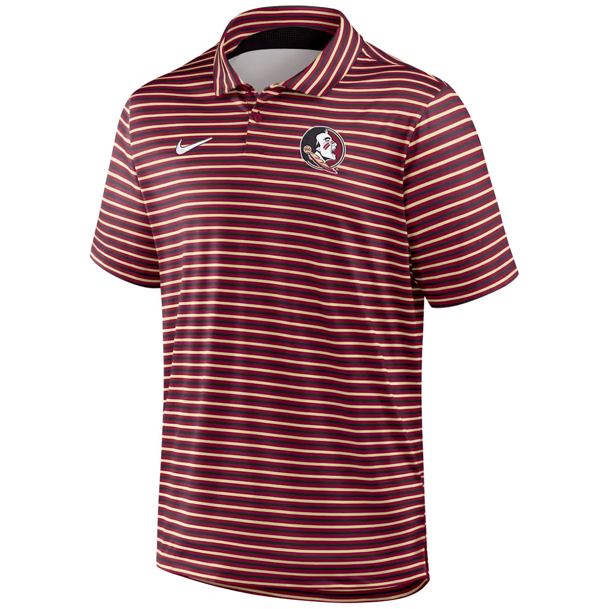 Nike Men's Seminole Logo Dri-fit Tour Stripe Polo - Garnet/Black/Gold