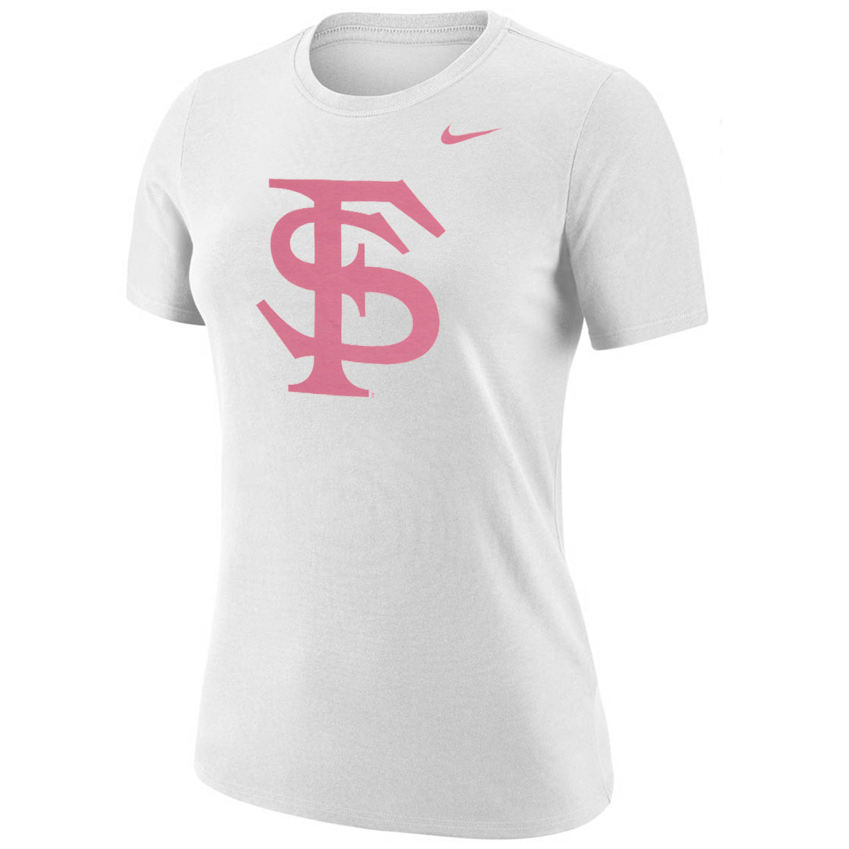 Nike Women's Pink Interlocking FS Logo Short Sleeve T-shirt - White