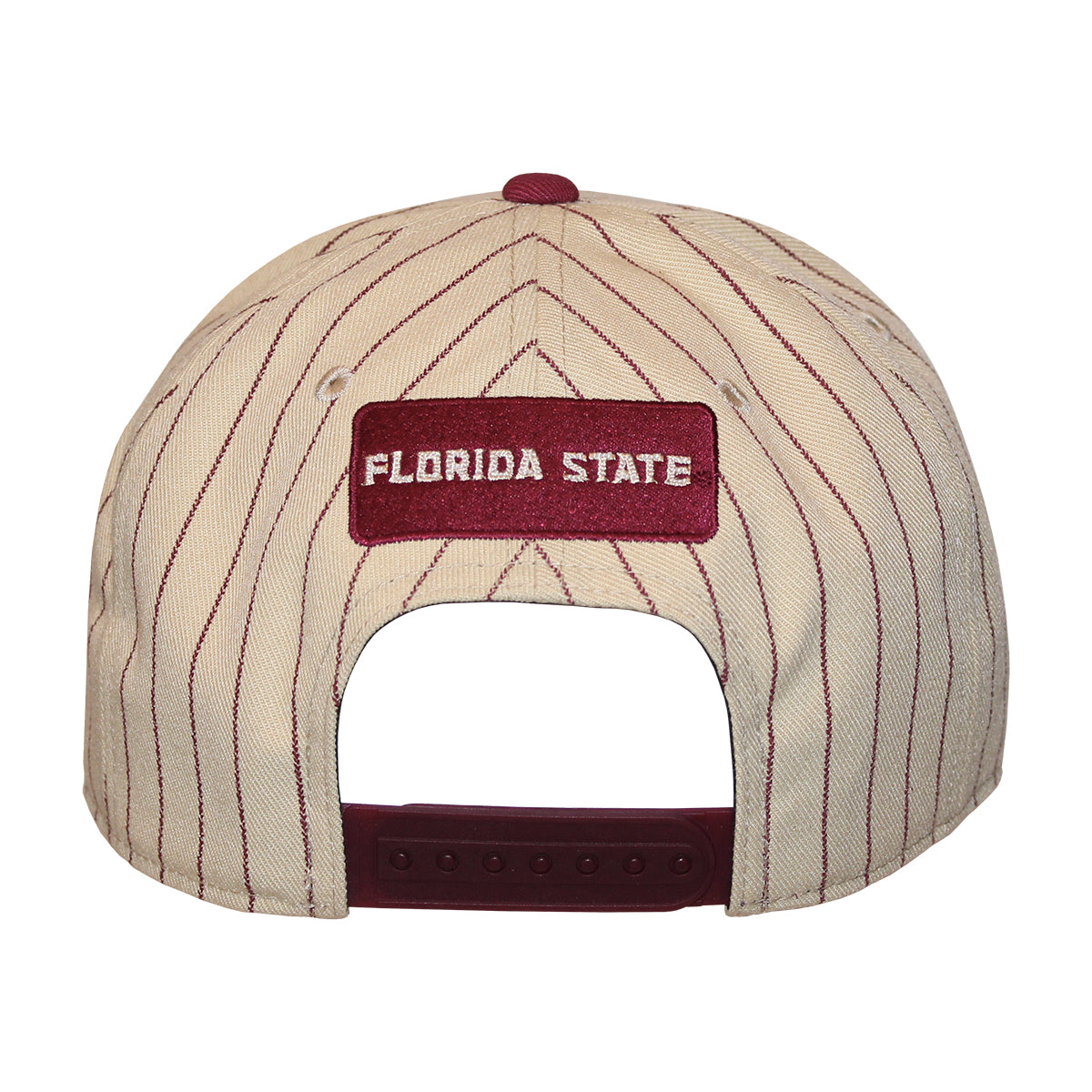 Nike Men's Seminole Logo Pinstripe Design Adjustable Pro Primetime Flatbill Snapback - Gold/Garnet