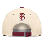 Nike Men's Florida State Seminole Logo Adjustable Club Primetime Hat - Natural/Garnet