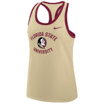Nike Women's Florida State University Seminole Logo Tri-blend Racerback Tank - Gold/Garnet
