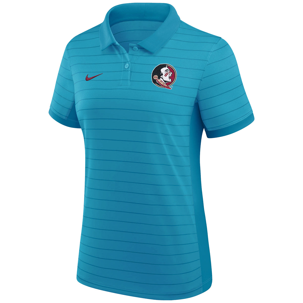Nike Women's Seminole Logo Dri-fit Victory Stripe Polo - Turquoise