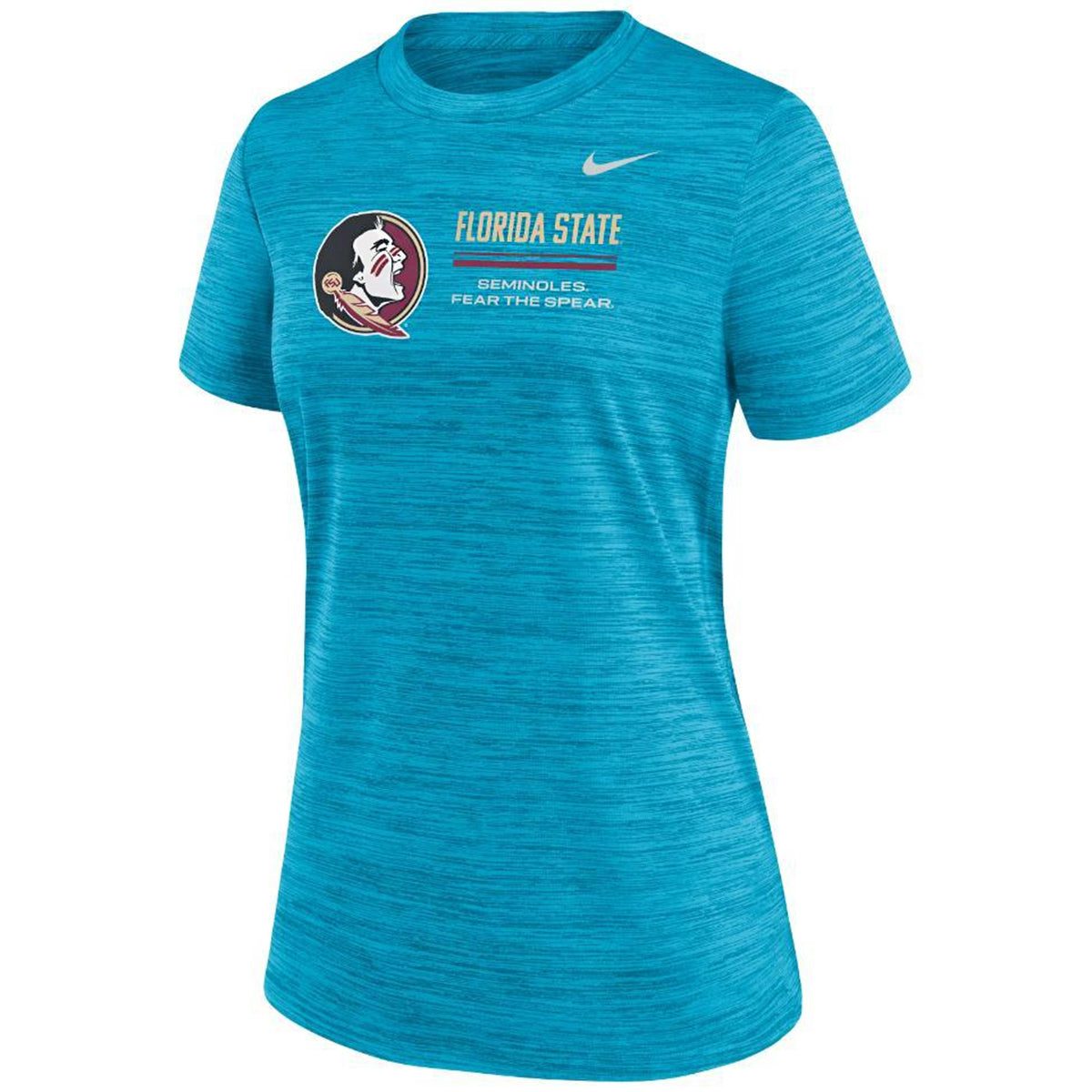Nike Women's Seminole Logo/Florida State Seminoles Design Short Sleeve Velocity T-shirt - Turquoise
