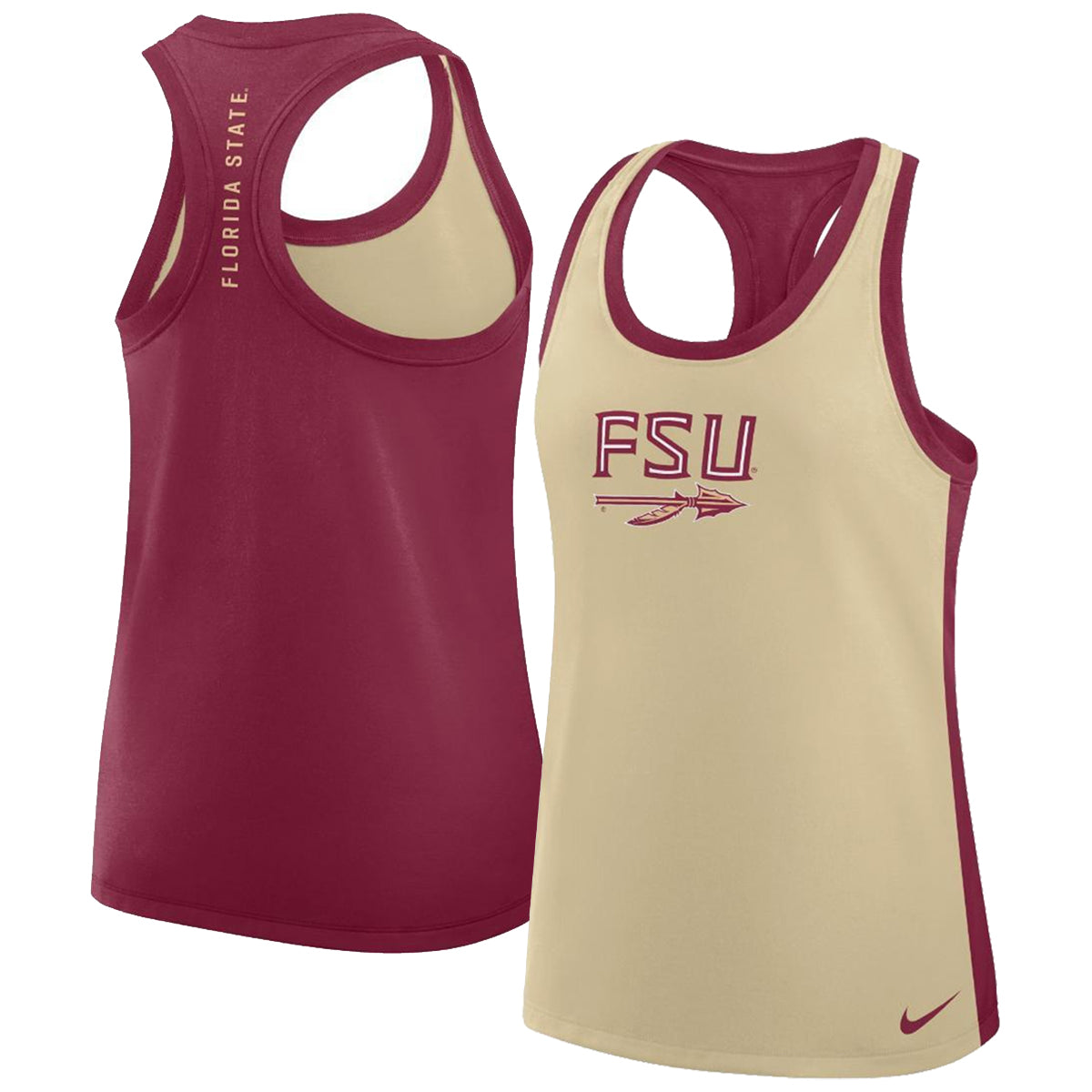 Nike Women's FSU Spear Racerback Tank - Gold/Garnet