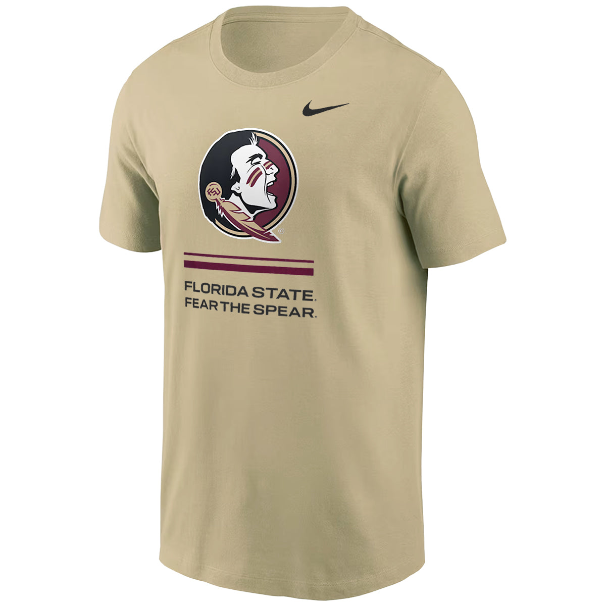 Nike Men's Seminole Logo/Florida State Fear the Spear Design Short Sleeve Dri-fit T-shirt - Gold