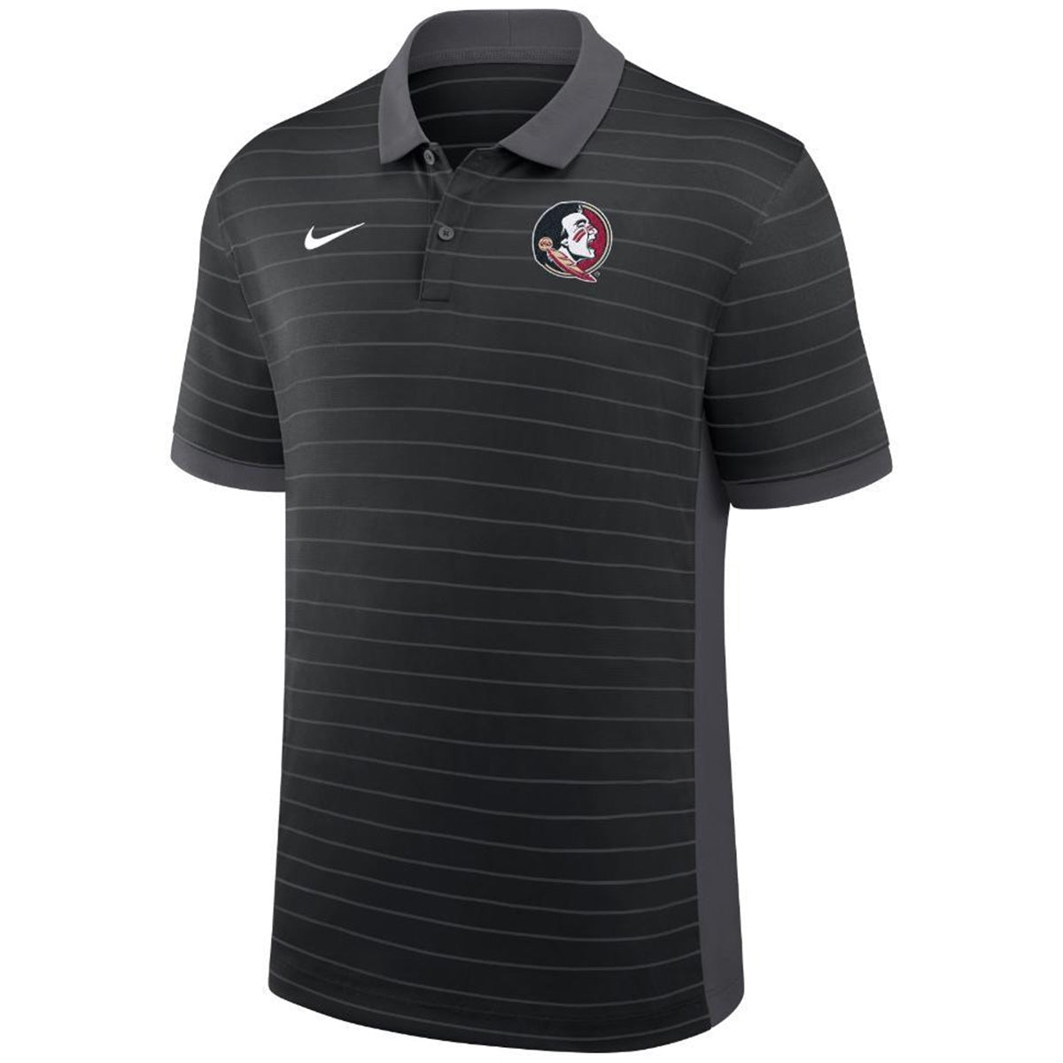 Nike Men's Seminole Logo Dri-fit Victory Stripe Polo - Black