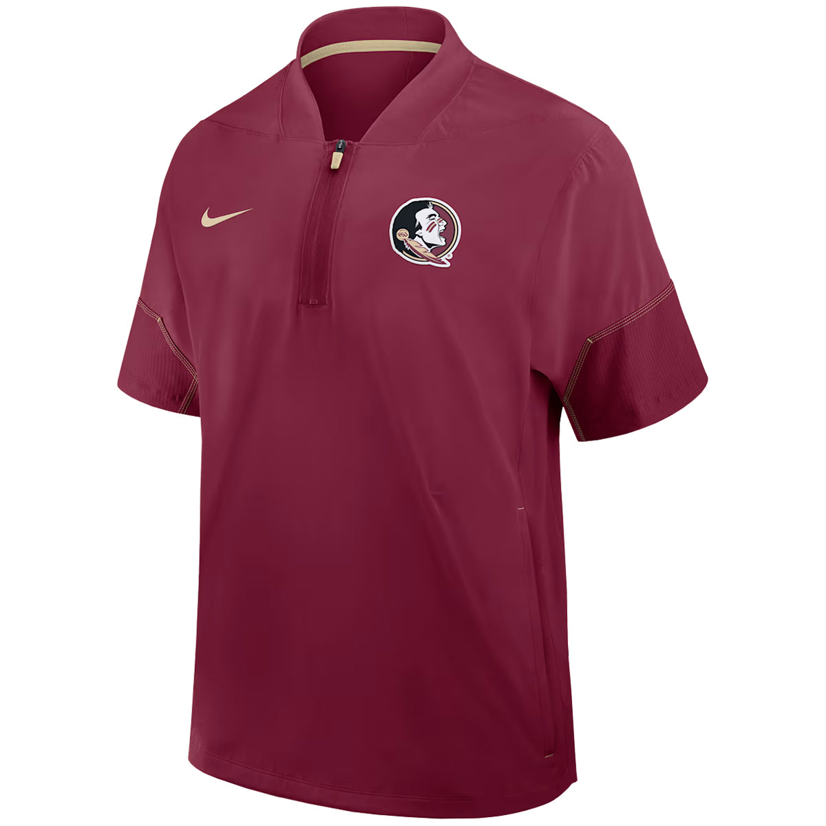 Nike Men's Seminole Logo Lightweight Short Sleeve Coach's Jacket - Garnet
