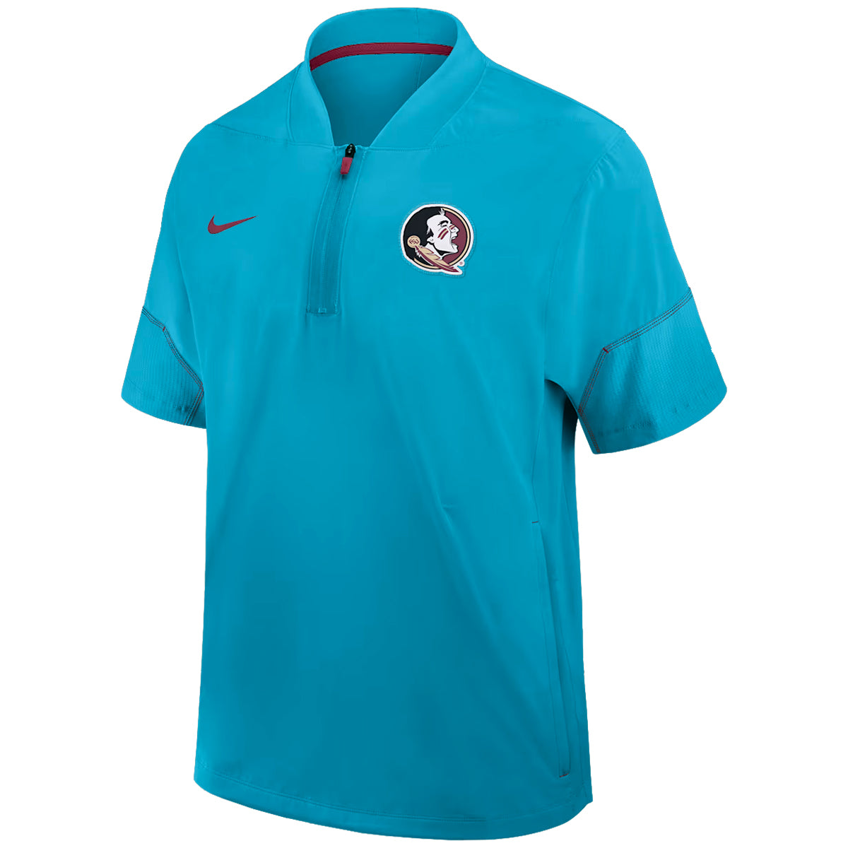Nike Men's Seminole Logo Lightweight Short Sleeve Coach's Jacket - Turquoise