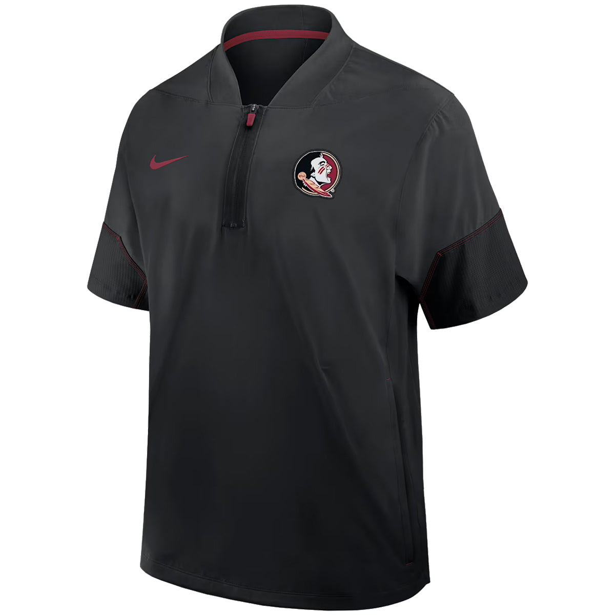 Nike Men's Seminole Logo Lightweight Short Sleeve Coach's Jacket - Black