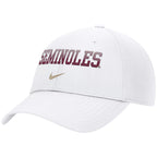 Nike Men's Seminoles Dri-fit Club Primetime Structured Adjustable Cap - White