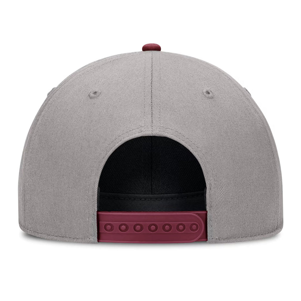 Nike Men's Florida State/Seminole Logo Rise Structured Adjustable Rope Cap - Grey