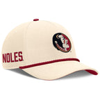 Nike Men's Vault Seminole Logo Adjustable Rise Vintage Structured Hat - Natural/Crimson