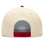 Nike Men's Vault Seminole Logo Adjustable Rise Vintage Structured Hat - Natural/Crimson