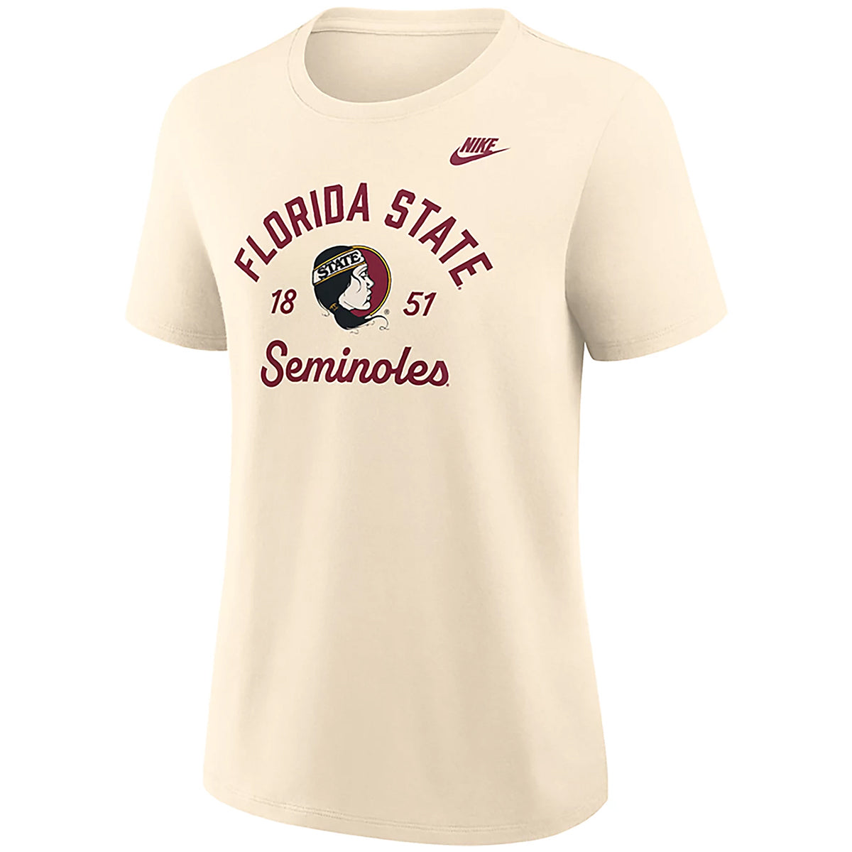 Nike Women's Vault Lady Seminole Logo/Florida State Seminoles Design Legacy Short Sleeve T-shirt - Natural