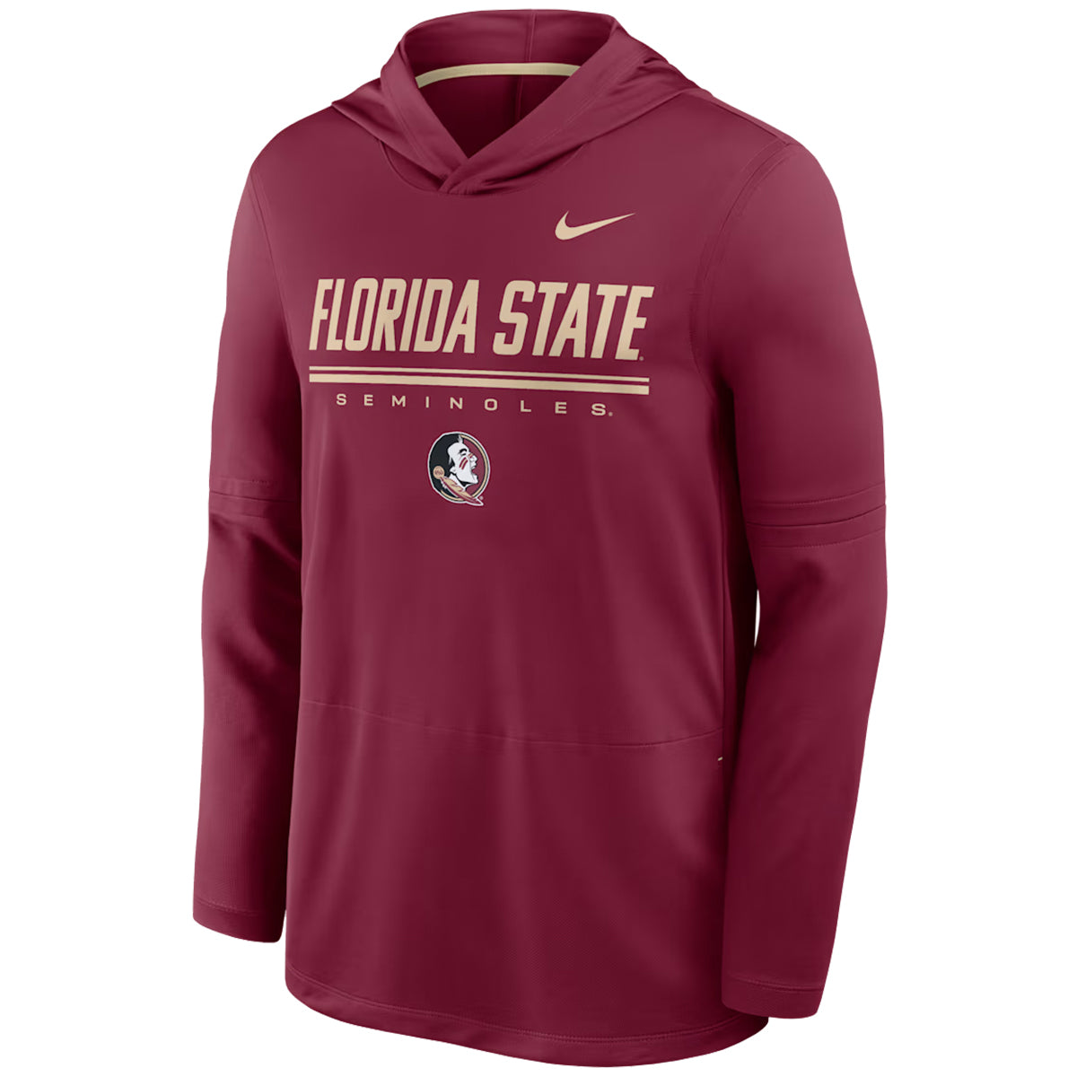 Nike Men's Florida State Seminoles/Seminole Logo Dri-fit Lightweight Long Sleeve Hooded T-shirt - Garnet