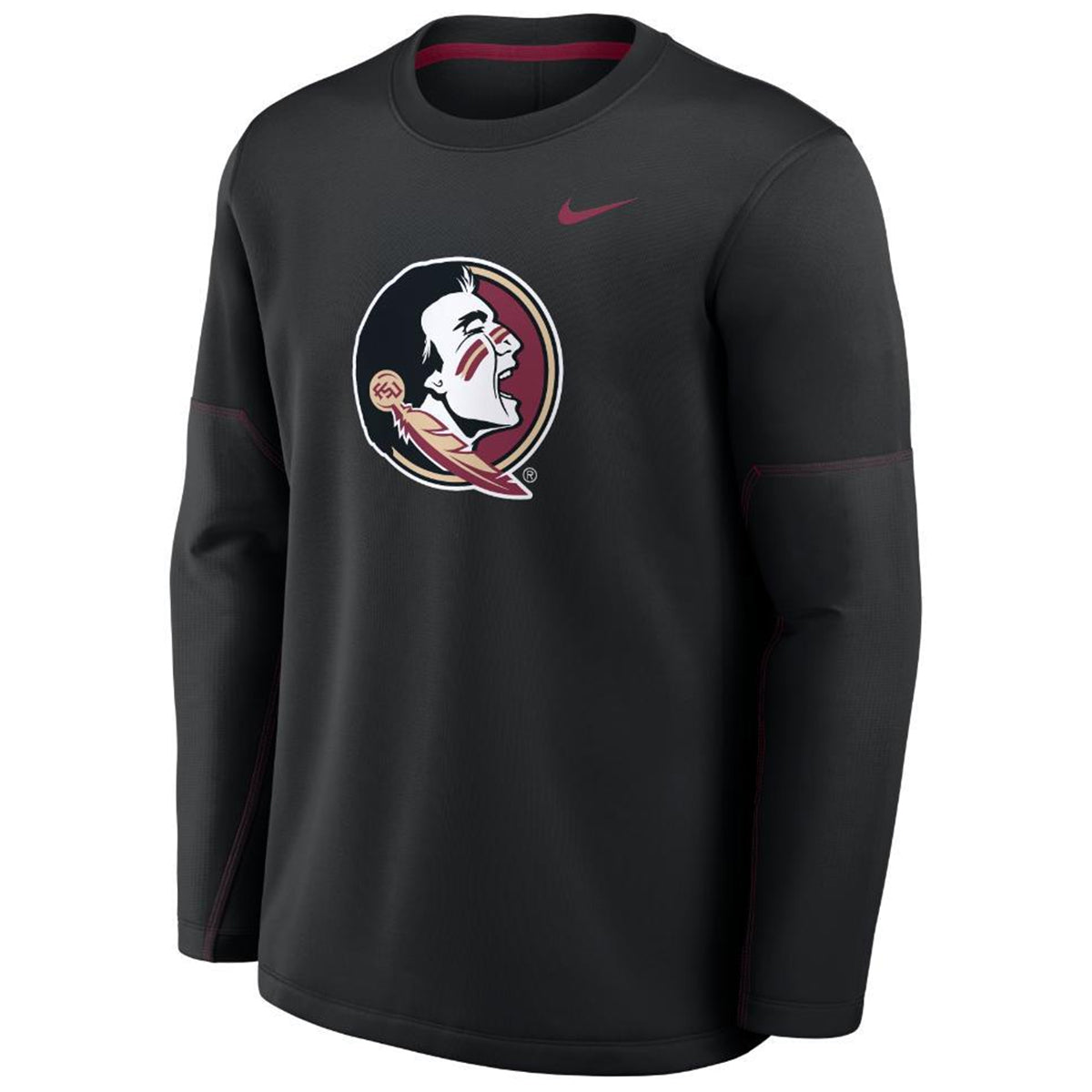 Nike Men's Seminole Logo Midweight Long Sleeve Crew - Black