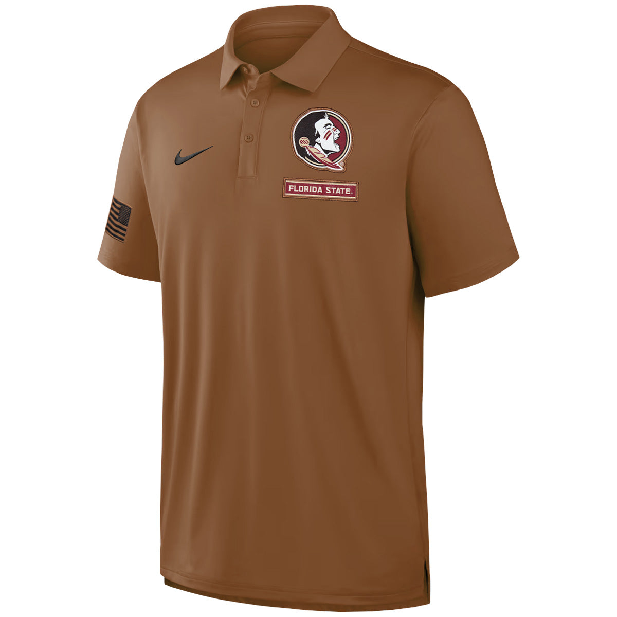 Nike Men's Seminole Logo/Florida State Tour Military Polo - Brown