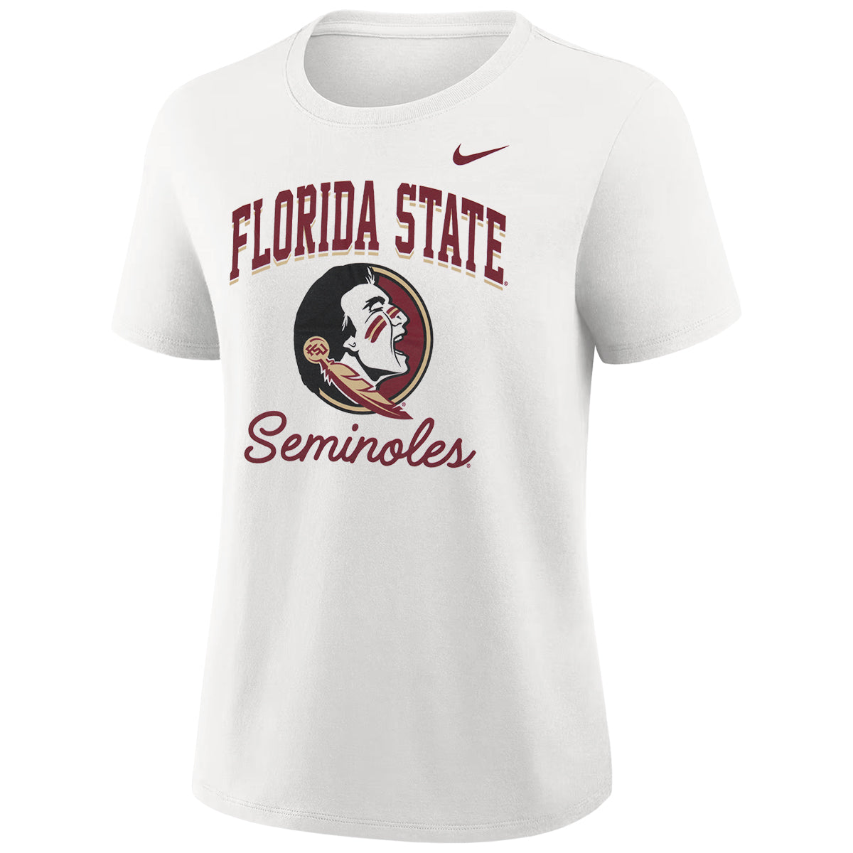 Nike Women's Florida State Seminoles/Seminole Logo Oversized Short Sleeve Cotton T-shirt - White