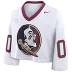 Nike Women's Seminole Logo Oversized Short Sleeve Crop Jersey - White