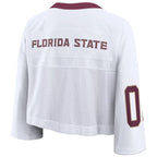Nike Women's Seminole Logo Oversized Short Sleeve Crop Jersey - White