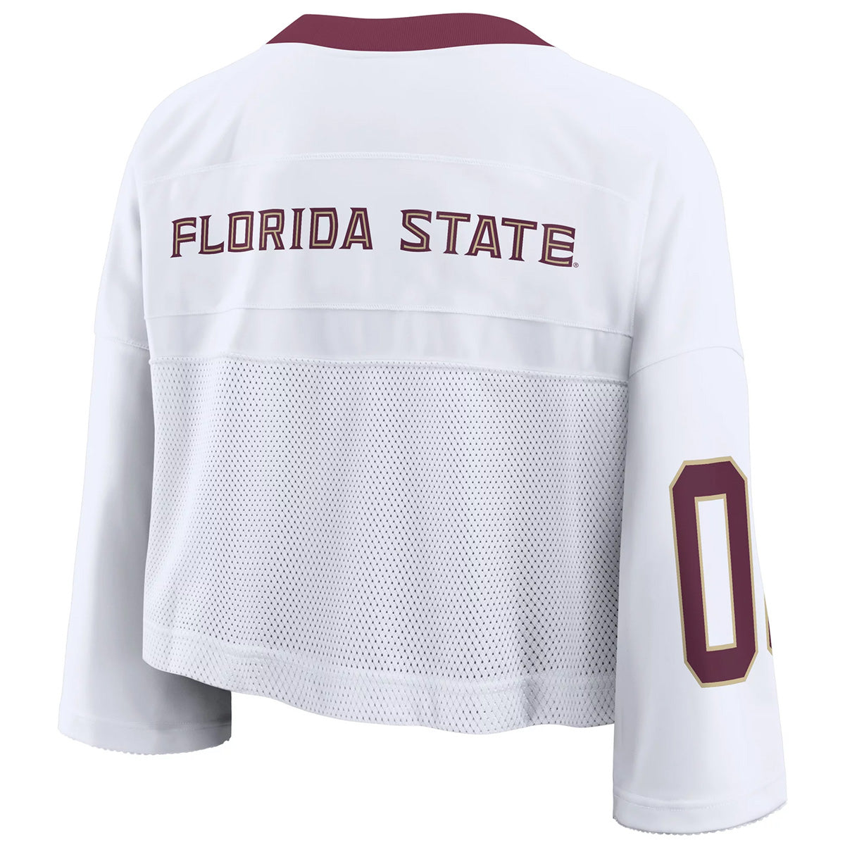 Nike Women's Seminole Logo Oversized Short Sleeve Crop Jersey - White
