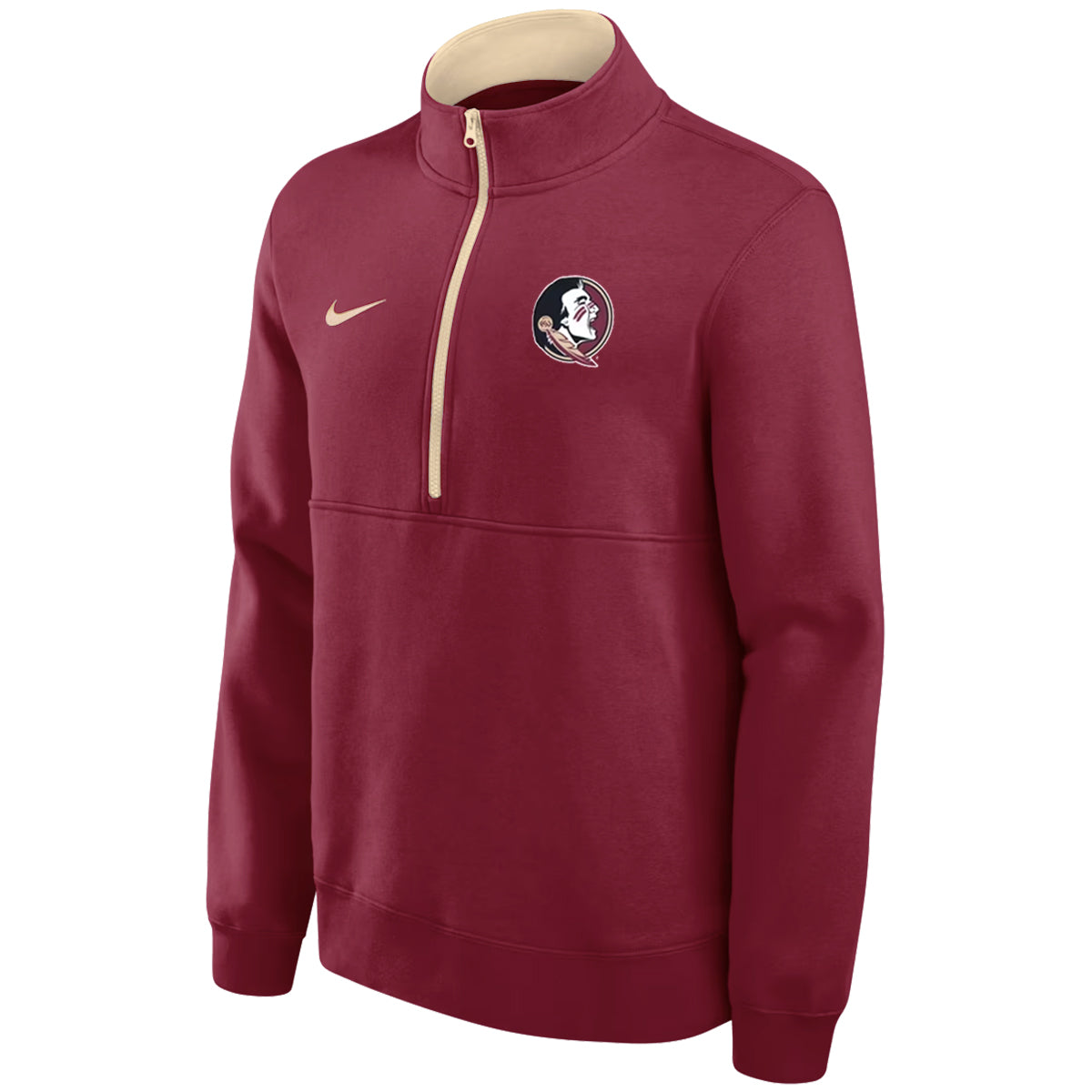 Nike Men's Seminole Logo Club Fleece 1/2 Zip - Garnet