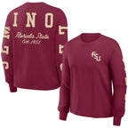 Nike Women's Stacked FSU/Seminoles Long Sleeve Boxy T-shirt - Garnet