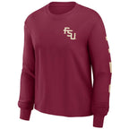 Nike Women's Stacked FSU/Seminoles Long Sleeve Boxy T-shirt - Garnet