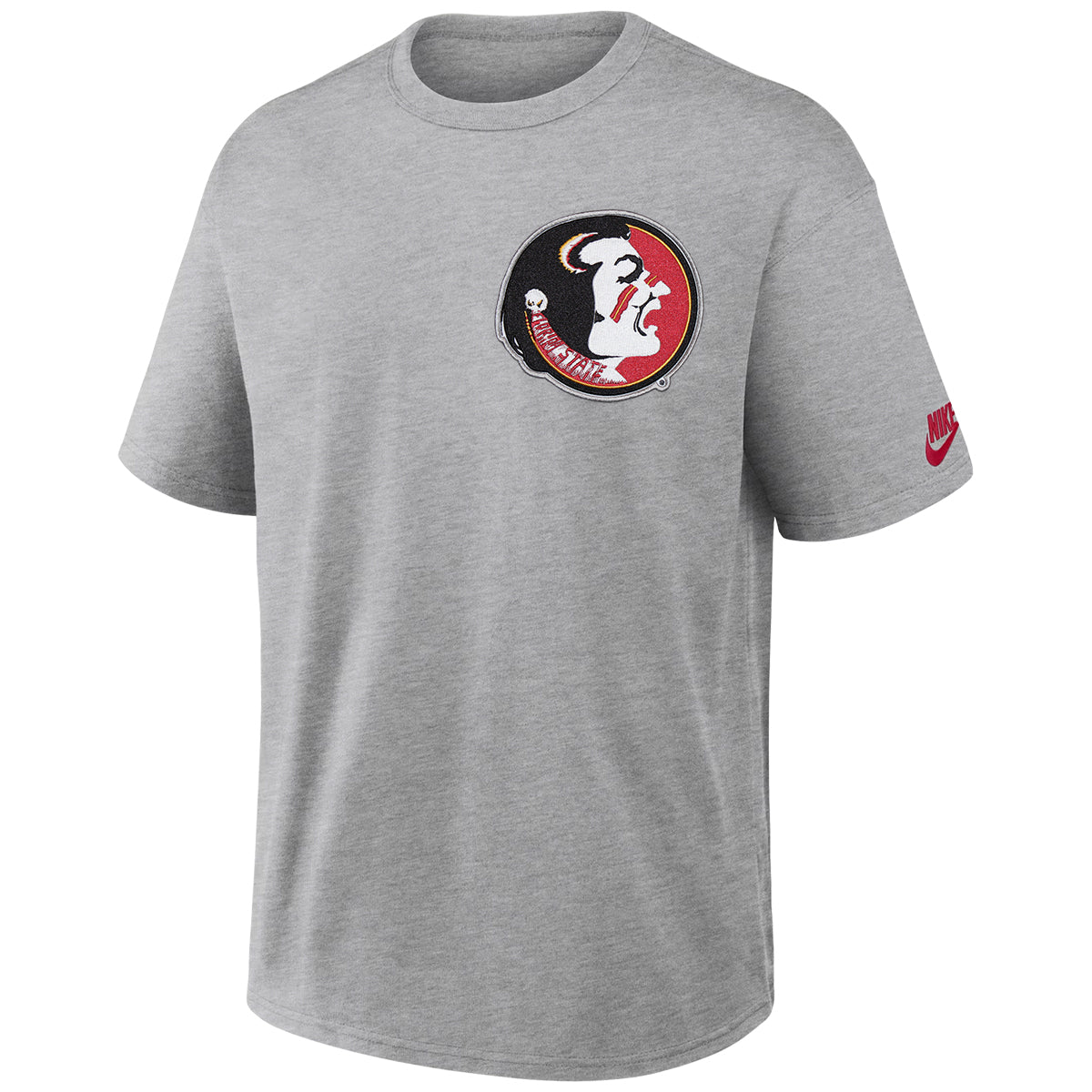 Nike Men's Vault Seminole Logo Max 90 Legacy Heavyweight Short Sleeve T-shirt - Dark Grey Heather