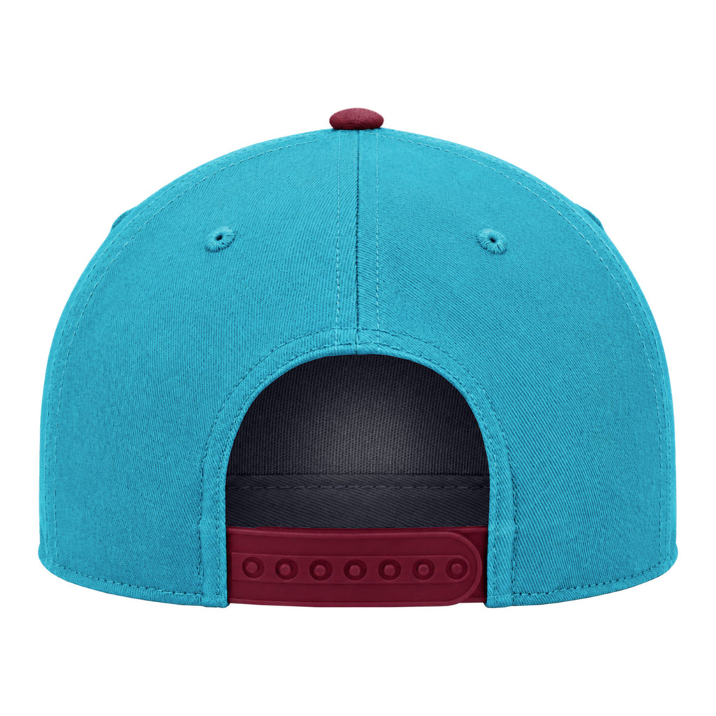 Nike Men's Seminole Logo Structured Adjustable Tribal Pattern Visor Hat - Turquoise/Garnet