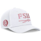 Nike Men's Pink FSU Spear Adjustable Rise Trucker Hat - White