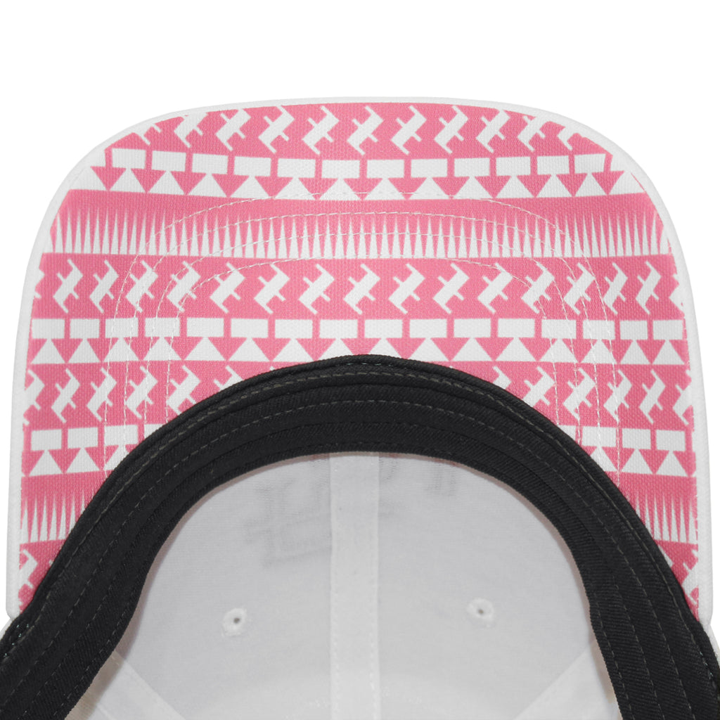 Nike Men's Pink Stacked FSU/Tribal Pattern Under Bill Structured Swooshflex Hat - White