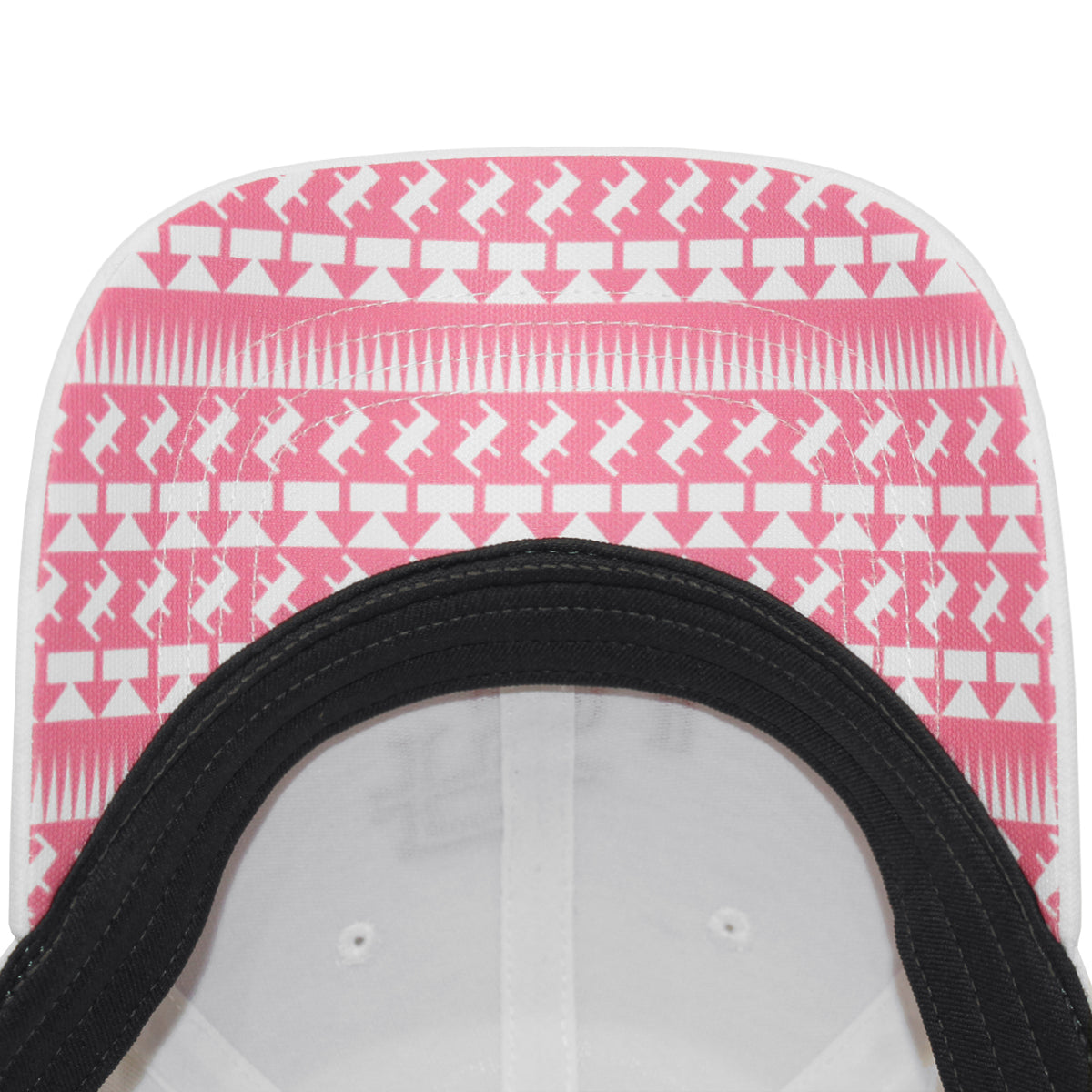 Nike Men's Pink Stacked FSU/Tribal Pattern Under Bill Structured Swooshflex Hat - White