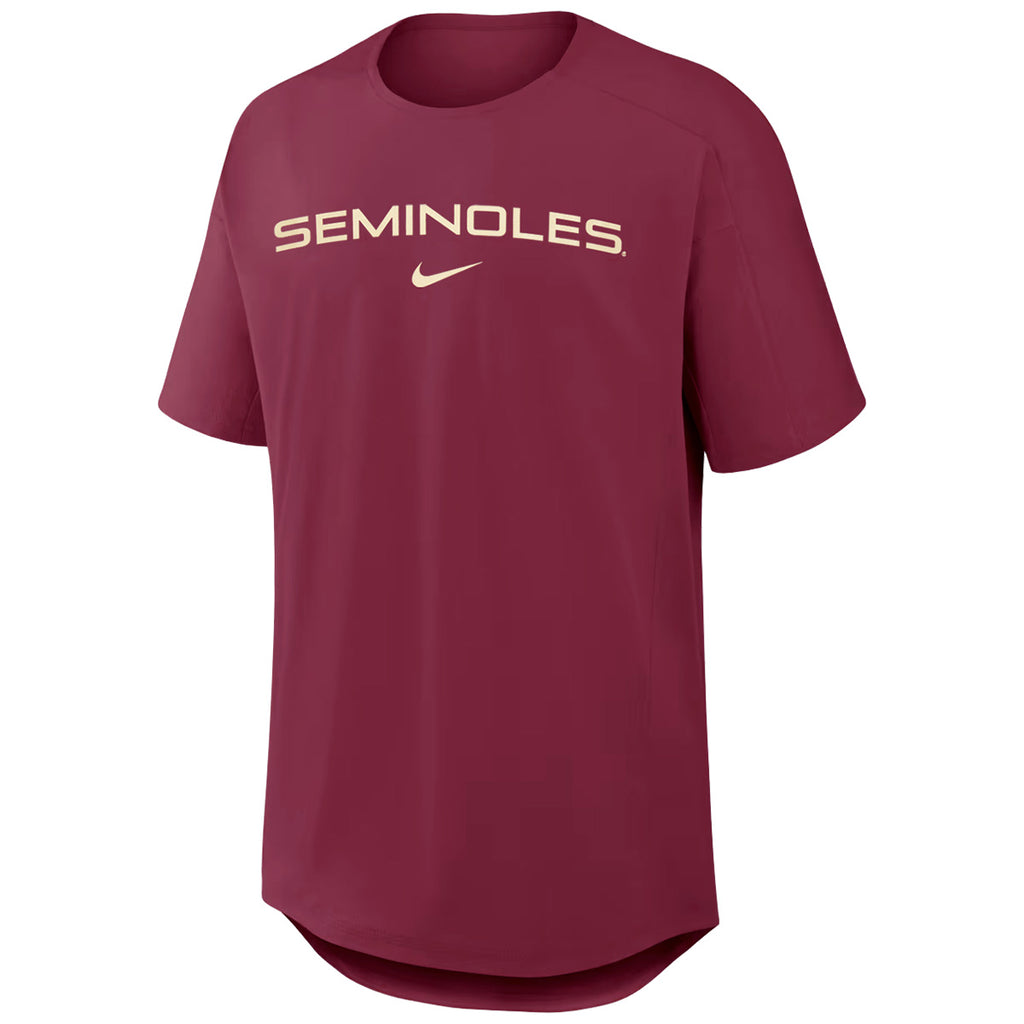 Nike Men's Seminoles Golf Club Short Sleeve Loose Fit Top - Garnet